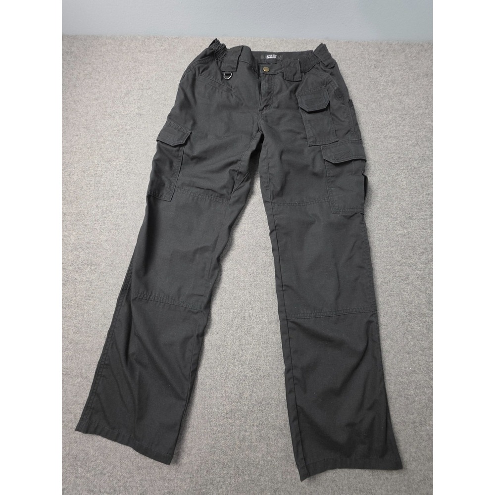 5.11 Tactical Cargo Pants Womens 4 Black Elastic Waist Uniform Workwear